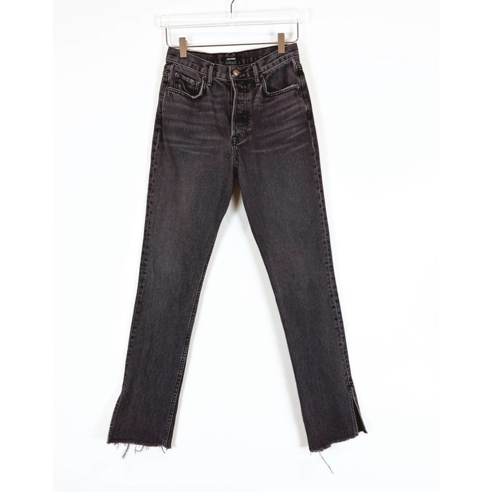 GRLFRND Natalia High Rise Skinny Split Hem Jeans in Hot Stuff